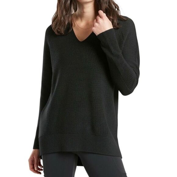 Athleta Hanover Merino Wool Blend V-Neck Sweater Green Size XS - Picture 1 of 9
